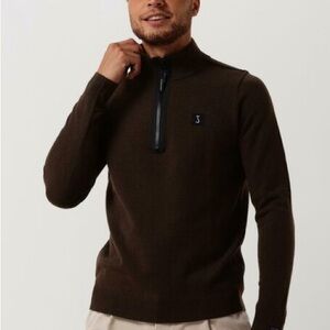 Butcher Of Blue Brown Butcher Wool Blend Sweater Clifden Half Zip Size XL